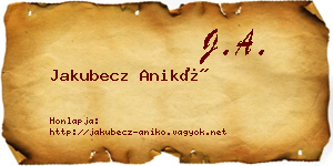 Jakubecz Anikó névjegykártya